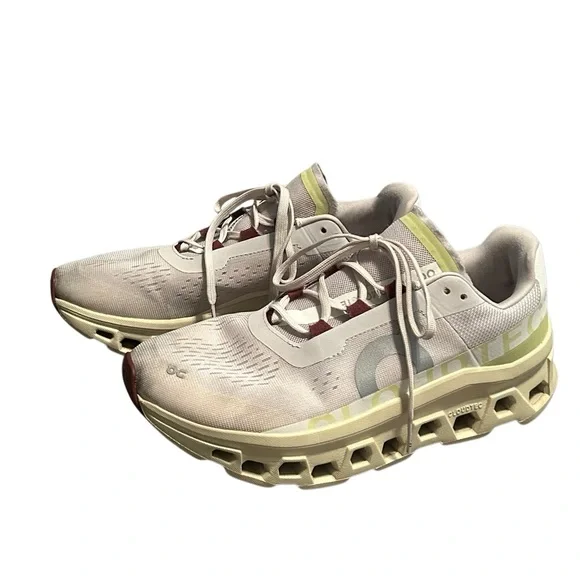 On Running Cloudmonster Running Sneaker Frost Acacia light gray yellow 9.5 - Picture 2 of 11